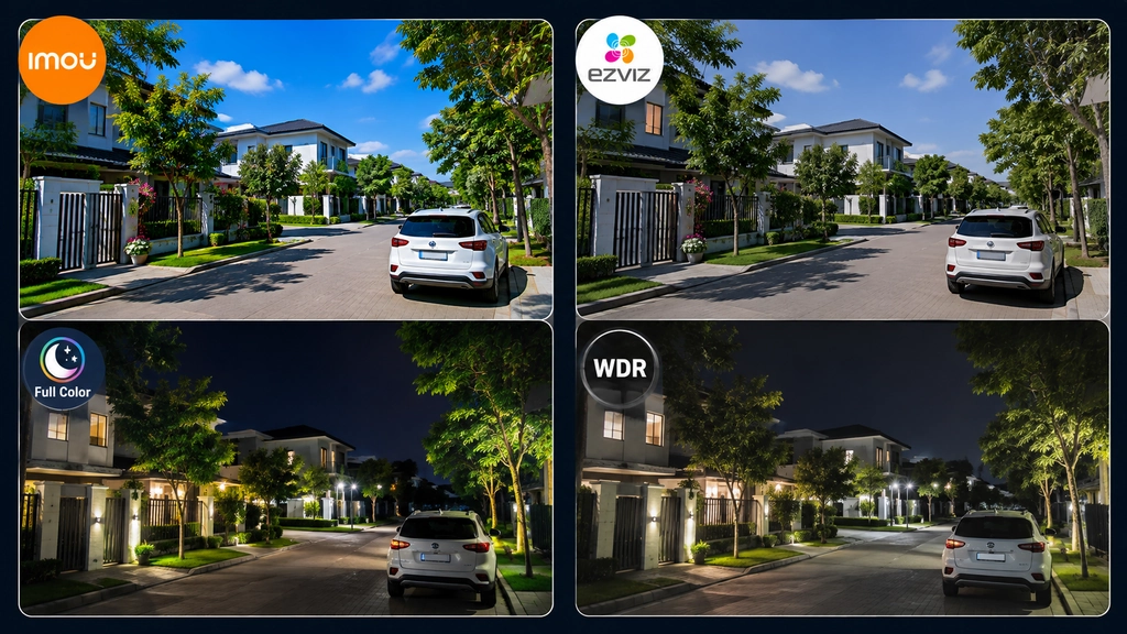 So sánh camera Umou và Ezviz về màu sắc
