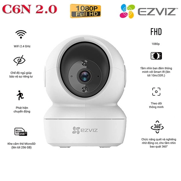 Camera Wifi xoay 360 độ EZVIZ C6N 2.0 MP