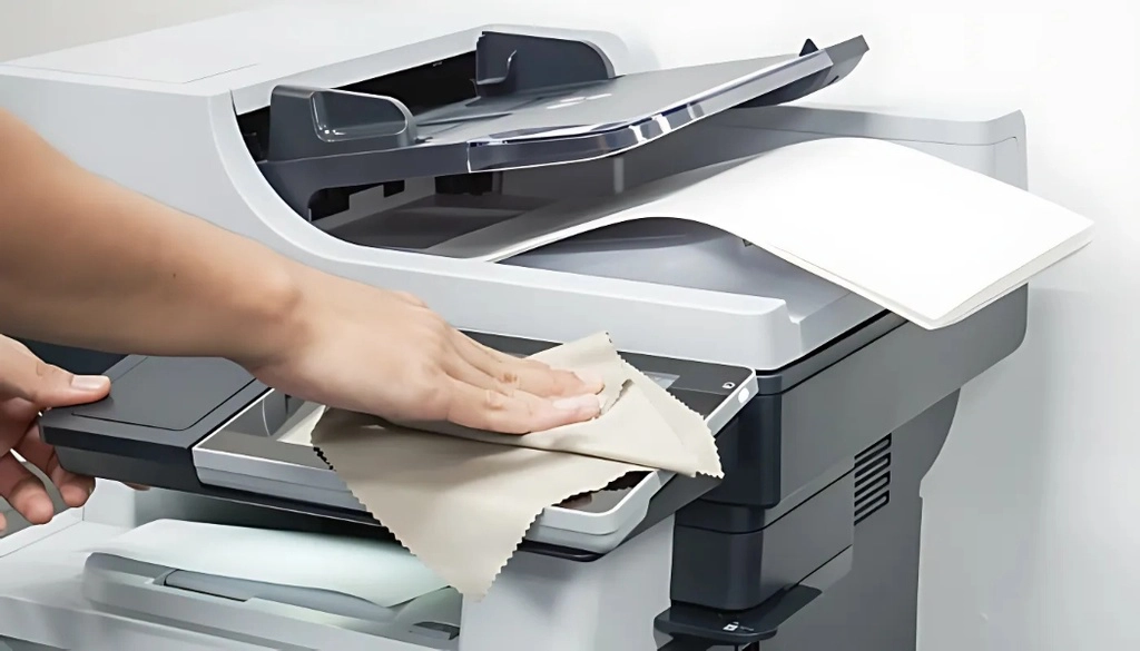 Làm sạch bề mặt của máy photocopy