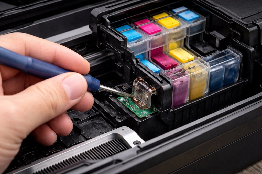 Bộ phận cảm biến mực hoặc đầu in gặp vấn đề