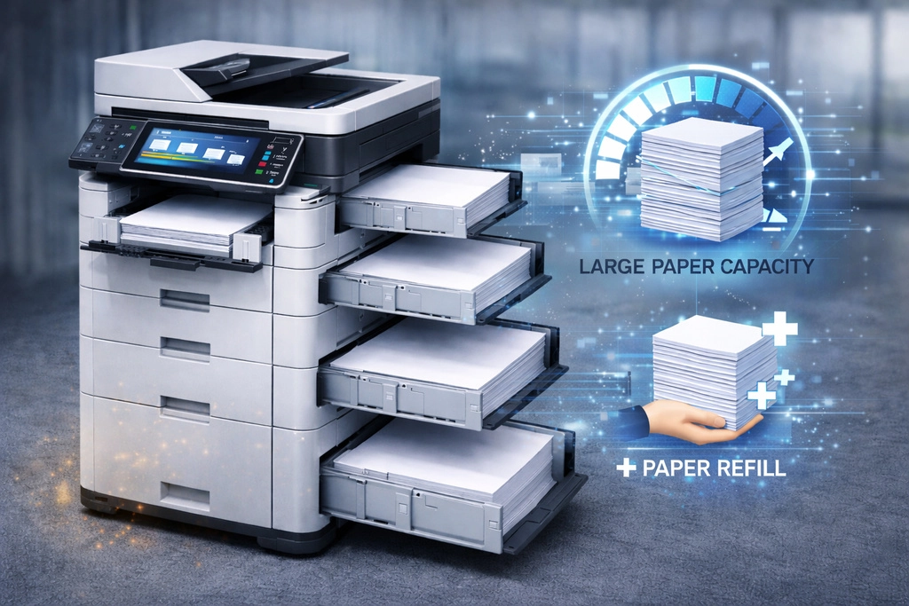 Dung lượng của khay giấy và khả năng bù giấy