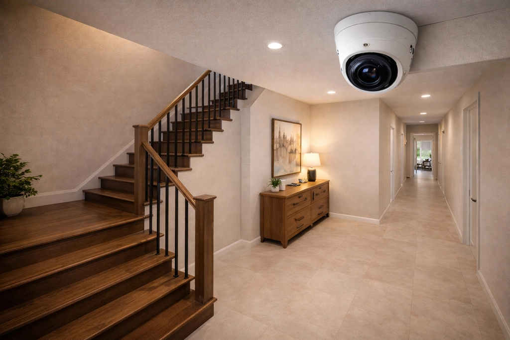 Khu vực cầu thang và hành lang để theo dõi di chuyển