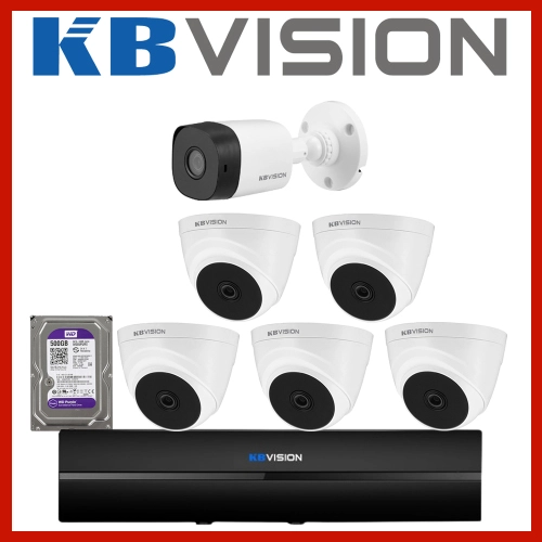 Trọn bộ 6 camera KBvision 2.0Mp (Kb-25314)